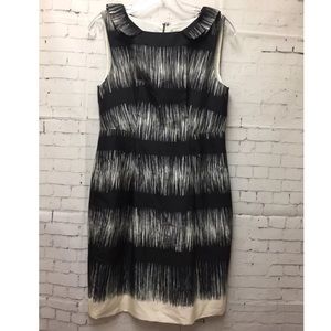 Banana Republic Black White Sleeveless Silk Dress